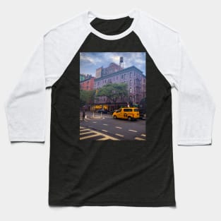 Columbus Ave Upper West Side Yellow Cab Manhattan NYC Baseball T-Shirt